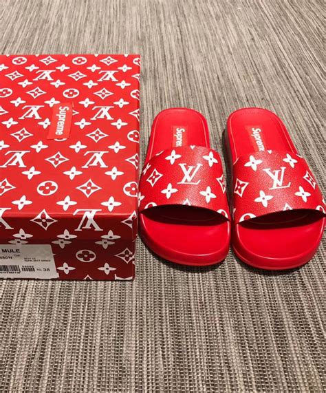 lv x supreme slides|supreme x gq.